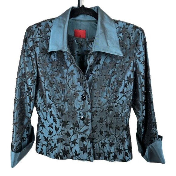 Stunning JS Collections Beaded Evening Jacket and Worthington Stretch Skirt - Picture 2 of 5